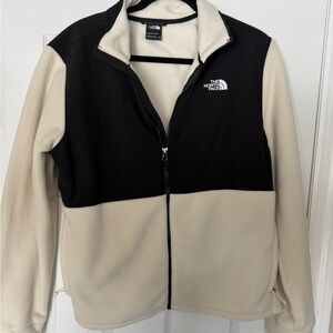 The North Face Cream and Black Fleece Jacket